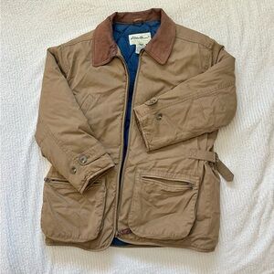 Vintage Eddie Bauer Tan Jacket with Blue Interior